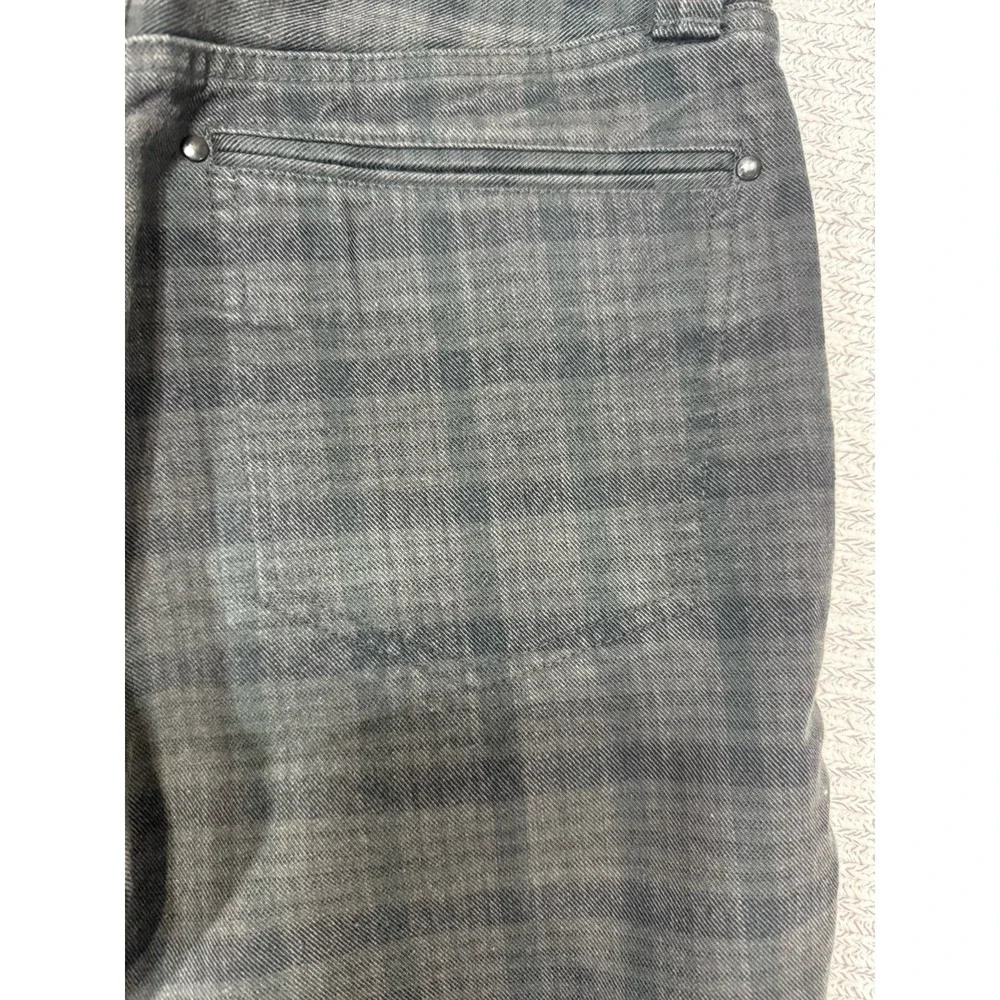 Comme Ca Ism Plaid Pants Mens‎ 30 Gray Black Tartan Slim Straight Cotton
